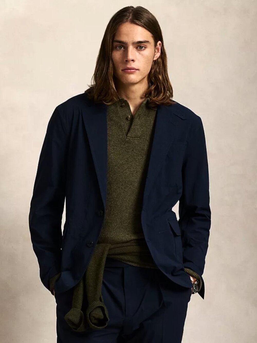 POLO RALPH LAUREN Modern Fit Three Button Suit Jacket Coat MEDIUM Navy Blue NWT